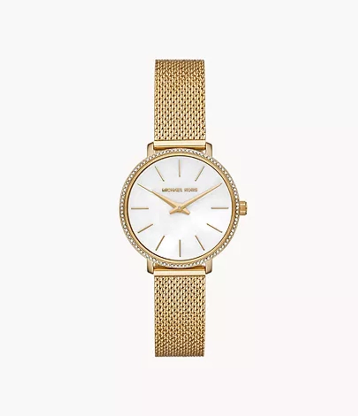 Michael Kors Pyper Two-Hand Gold-Tone Stainless Steel Watch - MK4619 - Watch Station