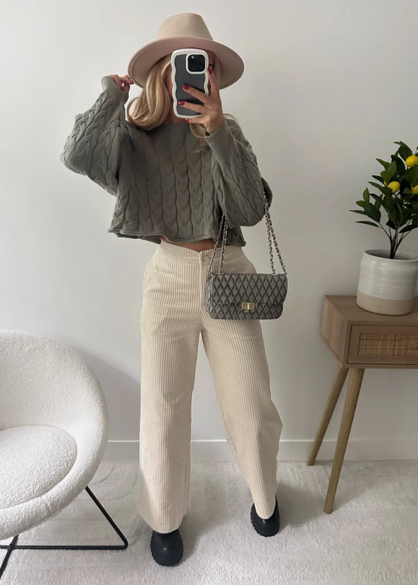 Pantalon en velours côtelé 100% coton OSWALD - beige