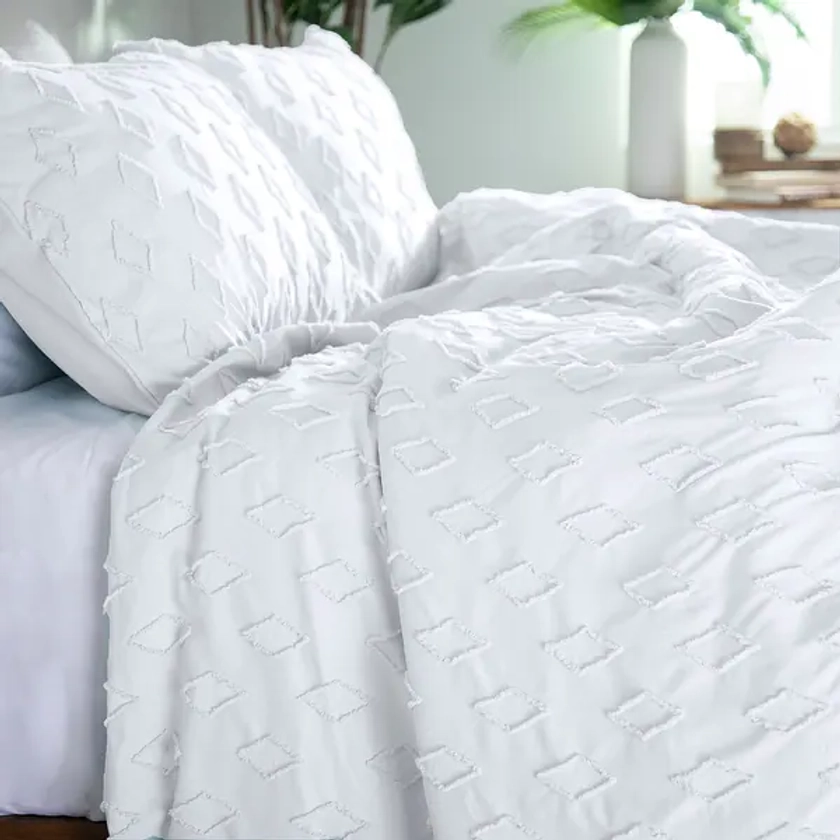 Gemma Textured Duvet Cover Set | Overstock.com Shopping - The Best Deals on Duvet Covers & Sets | 39673463