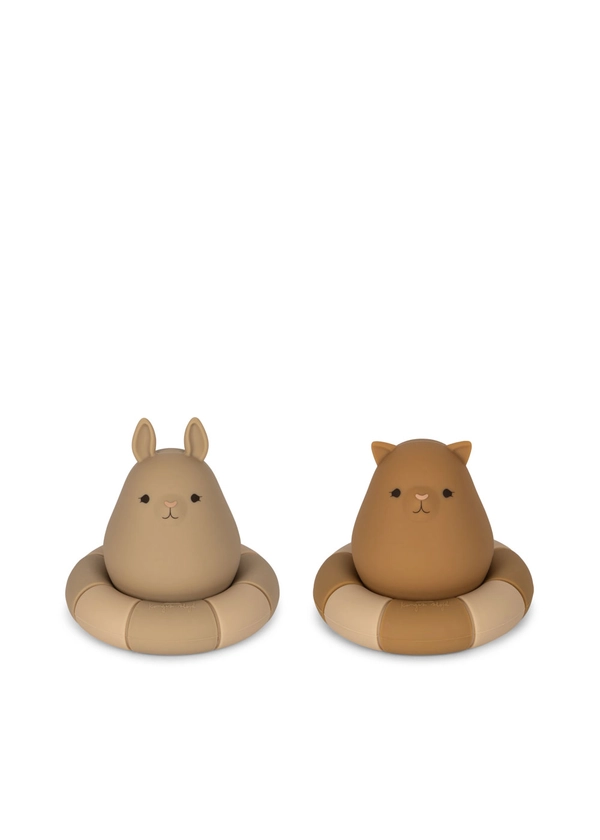 Jouets de bain lapin et chat en silicone l warm clay mix - KONGES SLOJD - Lou in Woods