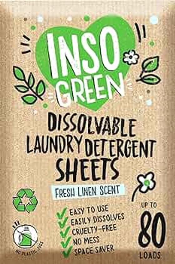 Eco Laundry Detergent Sheets - 80 Loads Laundry Sheets Detergent - 40 No Plastic Jug Washer Sheets - No Mess & Space-Saving Travel Laundry Detergent