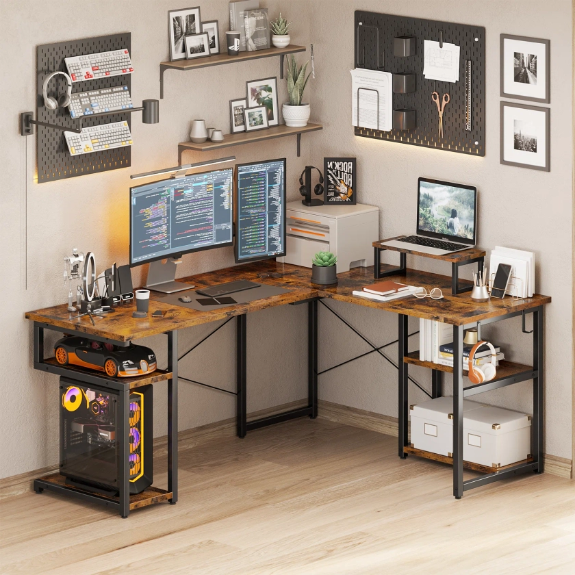 Jaylo L-Shaped Metal Base Writing Desk