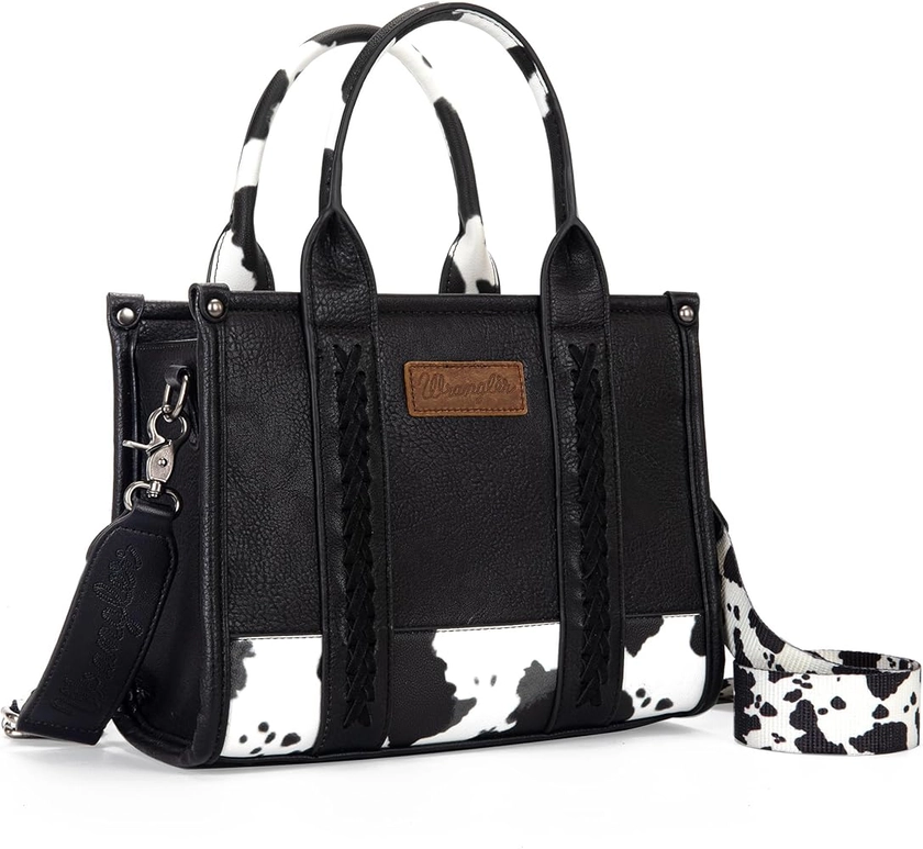 Montana West × Wrangler Tote Bag for Women Western Cow Print Purse Designer Top Handle Handbags