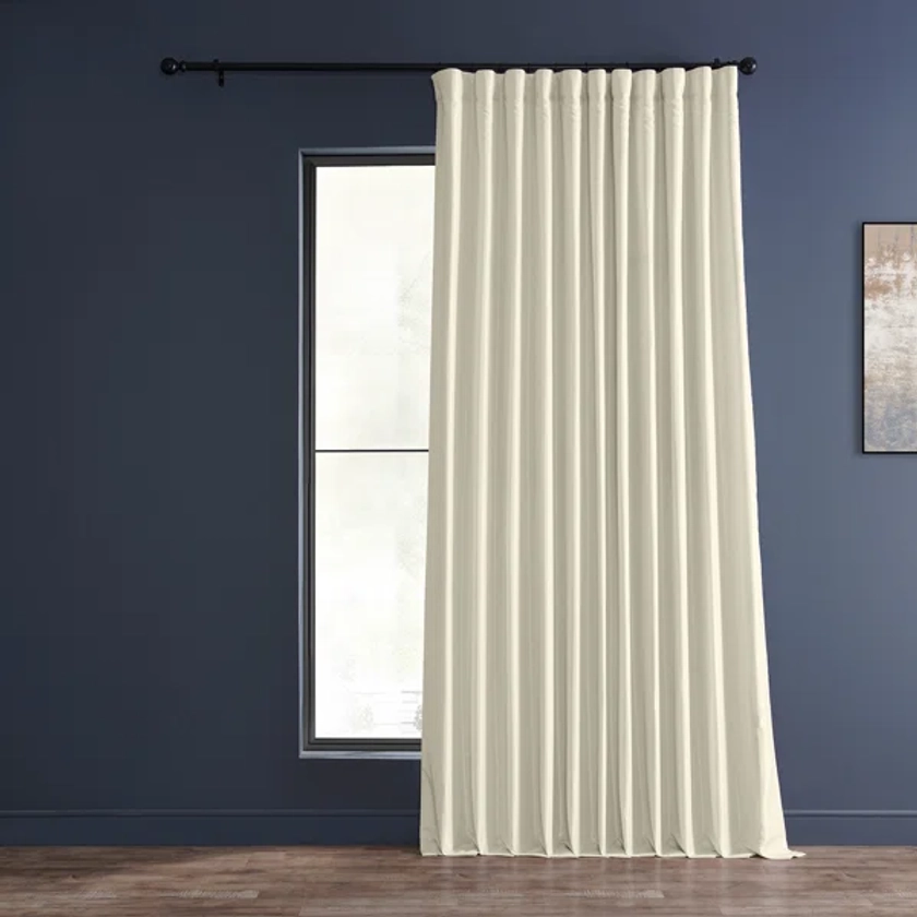 Jetset Wide Solid Blackout Thermal Rod Pocket Single Curtain Panel