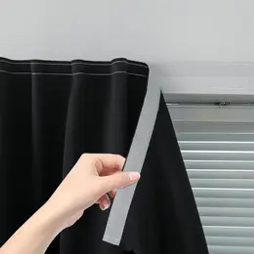 Magic Tape Blackout Curtain, 1 Count Window Curtain, Easy To Install Curtain for Bedroom, Living Room, Kitchen, Room, Party Decor