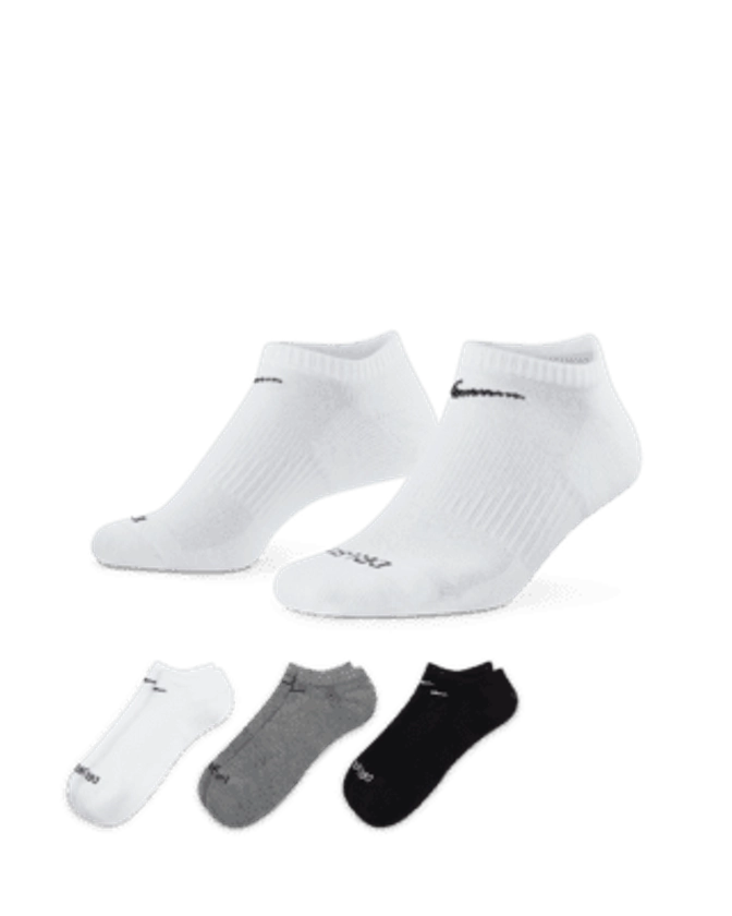 Nike Everyday Plus Cushion Training No-Show Socks (3 Pairs)