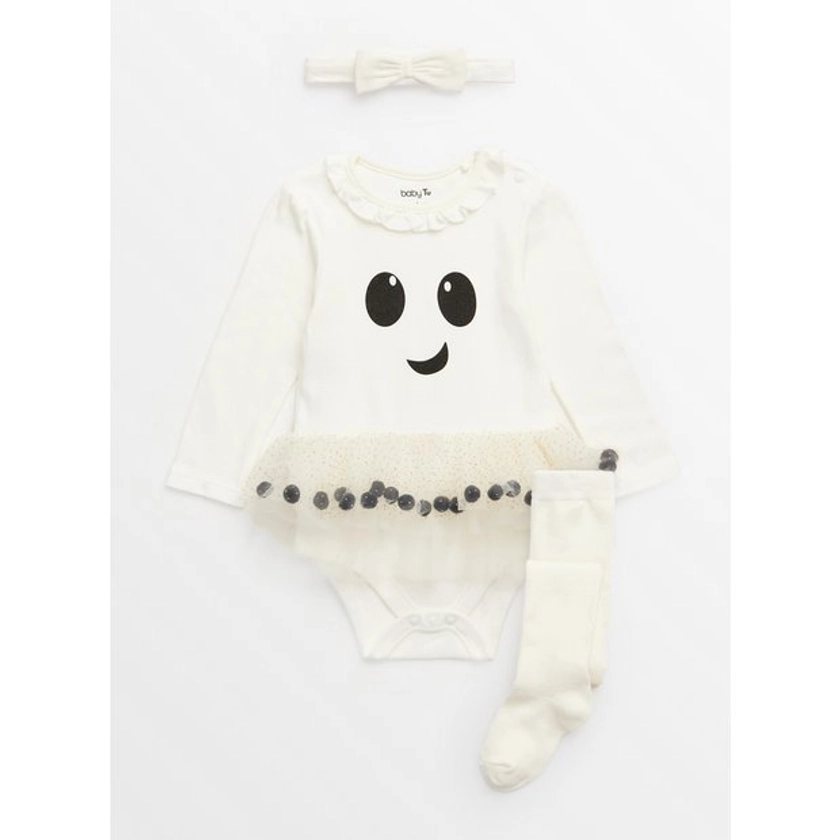 Buy Halloween Ghost Tutu Bodysuit, Headband & Tights Set 6-9 months | Bodysuits | Tu