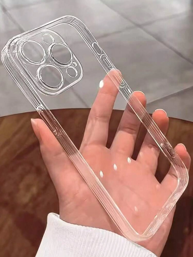 1pc Transparent Ultra-Thin Silicone Anti-Drop Phone Case Compatible With IPhone 15 Pro Max/16 Pro Max/16 Pro/14 Pro Max/14 Pro/13 Pro Max/IPhone 16 | SHEIN UK