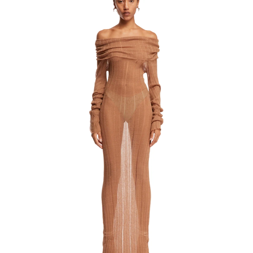 Maxi Abito Atra Beige | AYA MUSE - Antonia