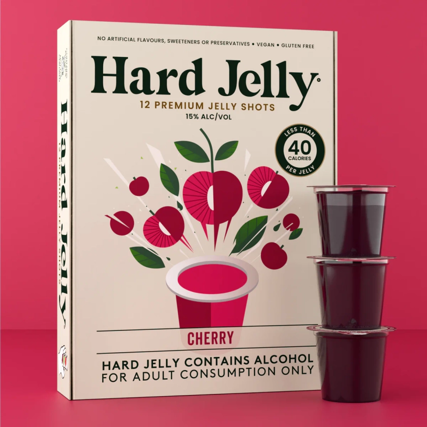 Cherry 15% ABV Jelly Shots (12 pots)