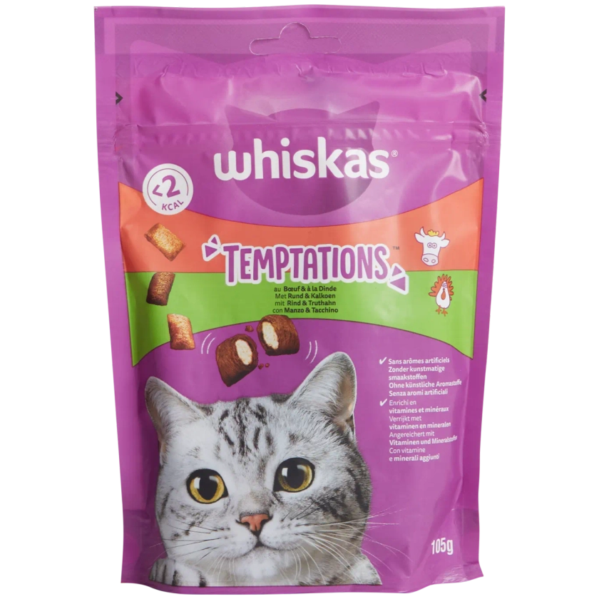 Friandises pour chats Whiskas Temptations Bœuf et dinde