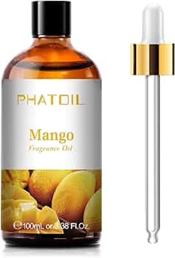 3.38FL.OZ Mango Fragrance Oils for Aromatherapy, Essential Oils for Diffusers for Home, Perfect for Diffuser, Yoga, Skin Care, DIY Candle and Soap Making - 100ml