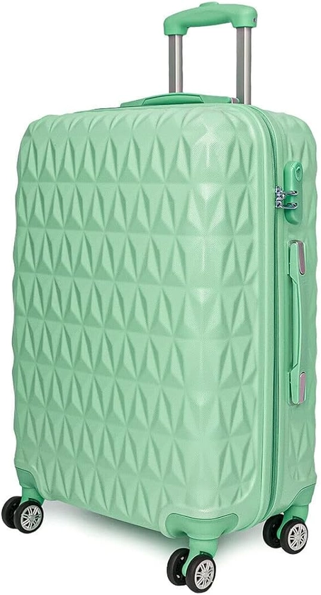 CMY Cabin Suitcase Super Lightweight Durable ABS Carry on Suitcase with 4 Dual Spinner Wheels and Built-in 3 Digit Combination Lock Ideal Travel Bag & Luggage Sets (Green, 20 inches) : Amazon.co.uk: Fashion