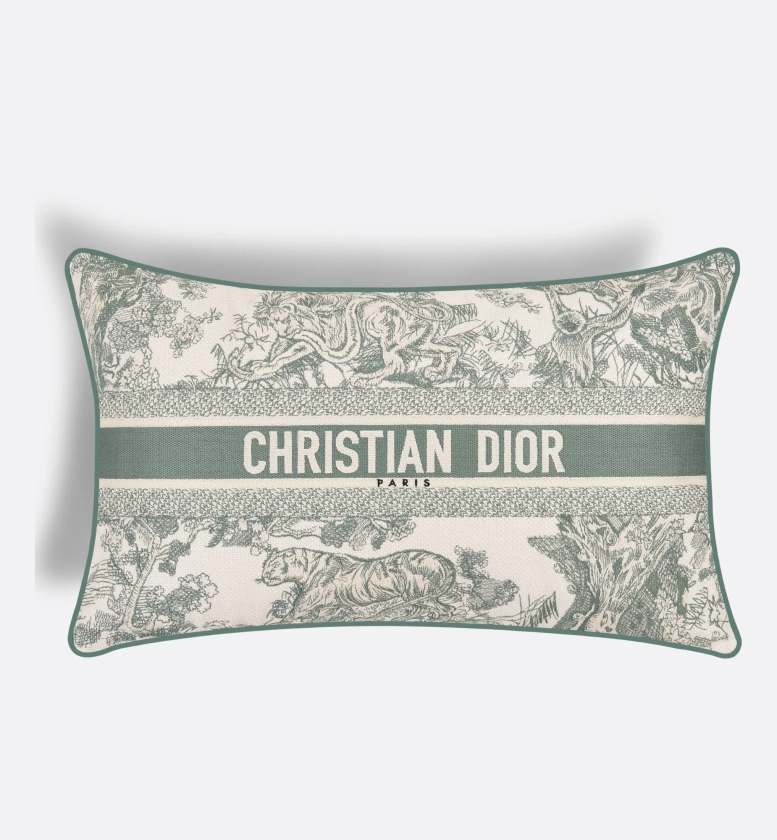 Rectangular Pillow Linden Green Toile de Jouy | DIOR