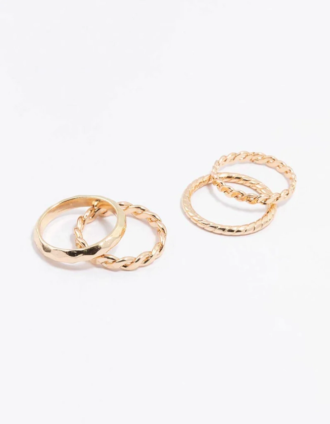 Gold Croissant Ring 4-Pack