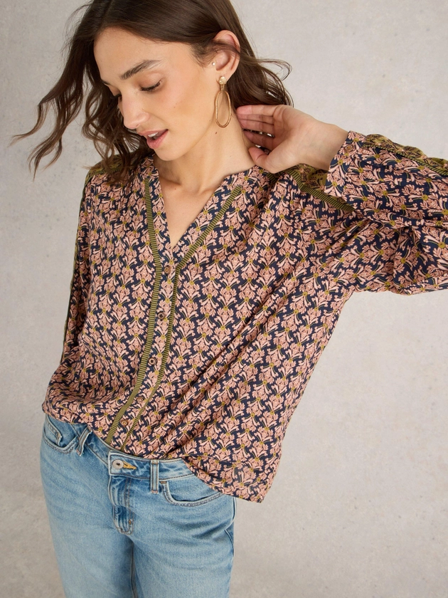 Mabel Mixed Print Top