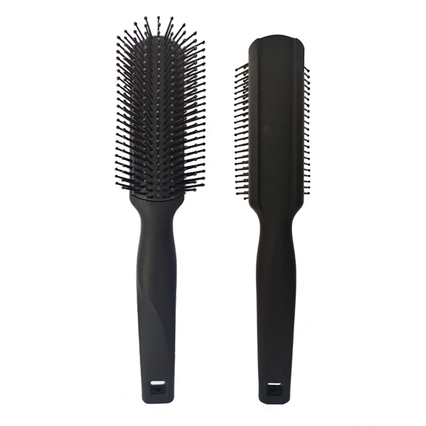 1pc Black Detangling Hair brush 9rows slicked-back pompadour Detangle Hair comb hairdressing salon styling tools long handle