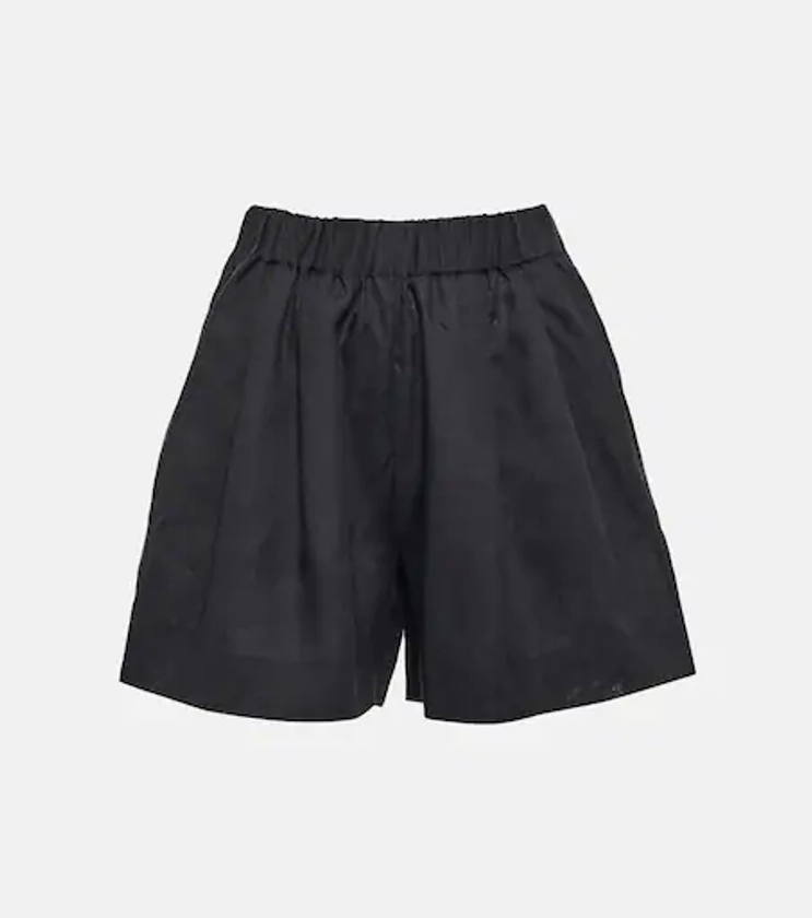 Zurich wide-leg linen shorts in black - Asceno | Mytheresa