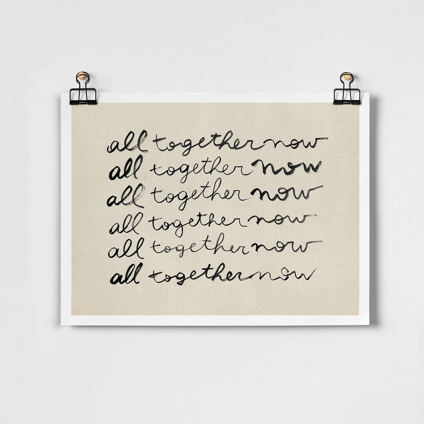All Together Now Fine Art Print Wall Art Gallery Wall - Etsy UK