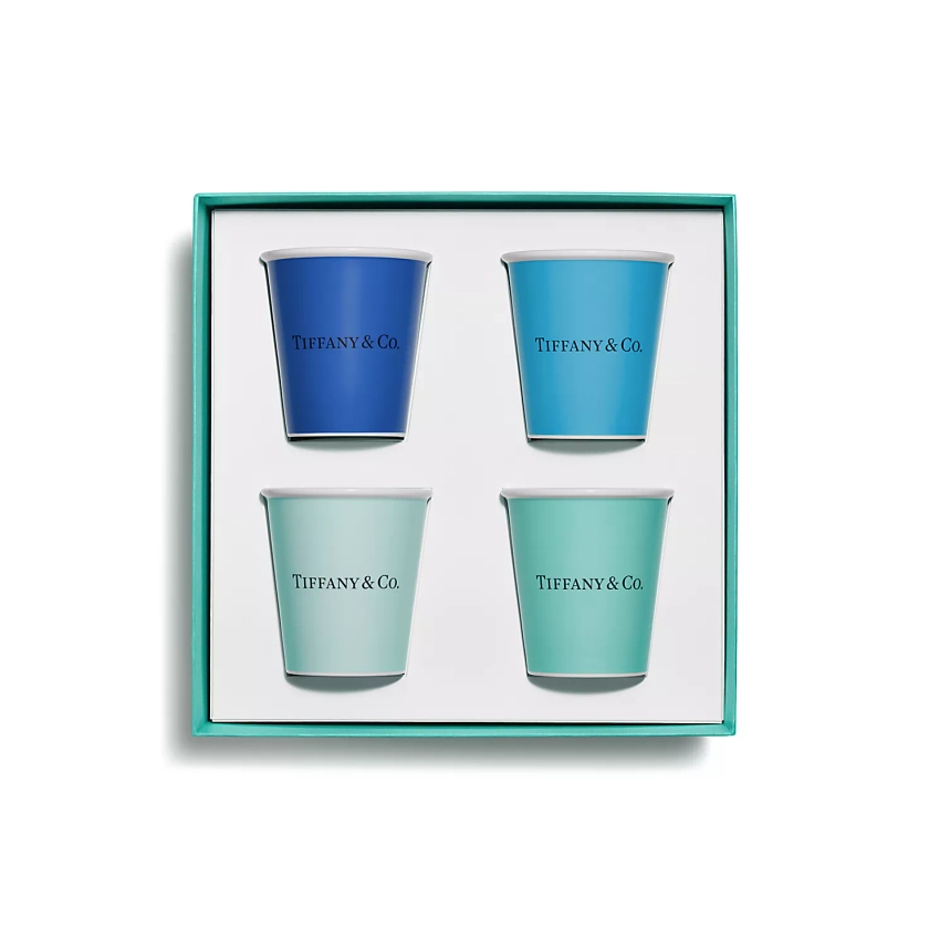 Tiffany Cups Tiffany Kaffeebecher aus Porzellan, 4er-Set