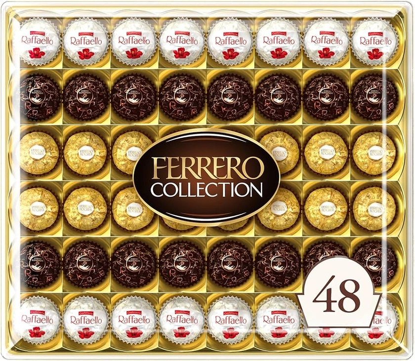 Amazon.com: Ferrero Collection, 48 Count, Premium Gourmet Assorted Hazelnut Milk Chocolate, Dark Chocolate and Coconut, 18.2 oz : Grocery & Gourmet Food