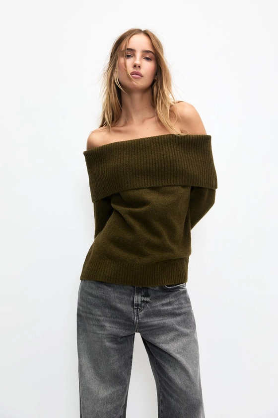 Soft jumper with Bardot neckline - pull&bear