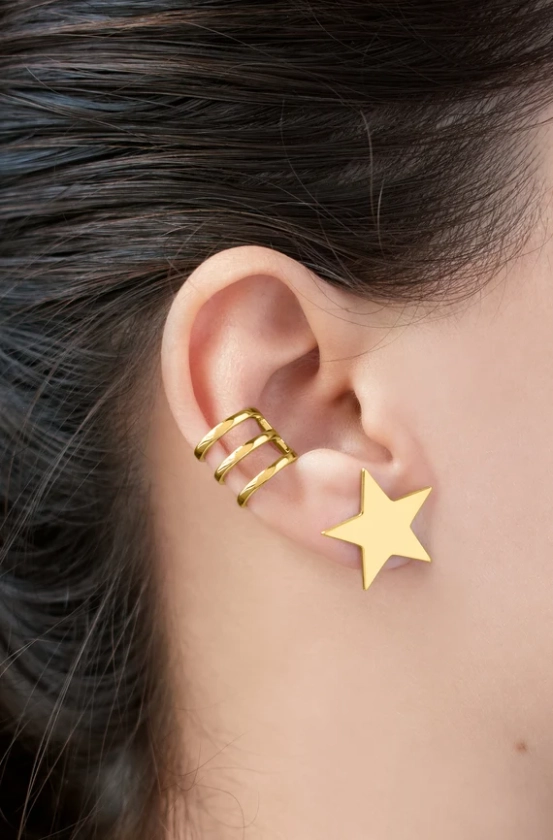Star stud earrings. Gold /Silver Celestial statement earrings