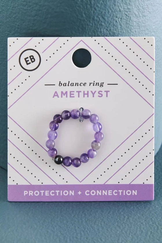 Amethyst and Hematite Ring