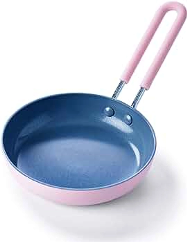 GreenPan Mini Healthy Ceramic Nonstick, 5" Round Egg Pan, PFAS-Free, Dishwasher Safe, Stay Cool Handle, Pink