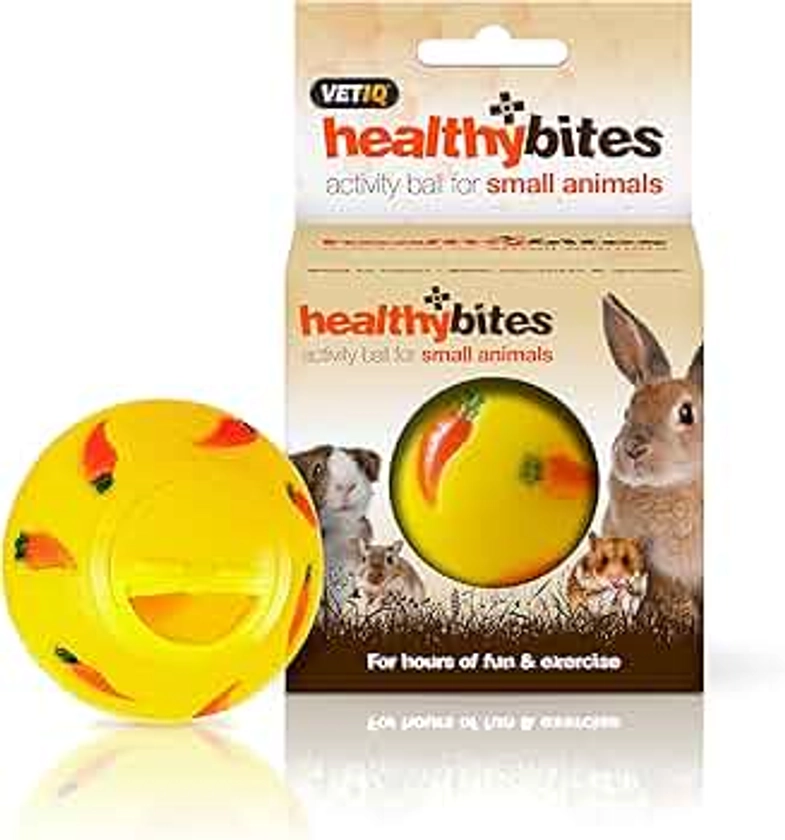 VETIQ Healthy Bites Activity treat Ball For Hours of Fun & Exercise For Small Animals, 7 cm Diameter