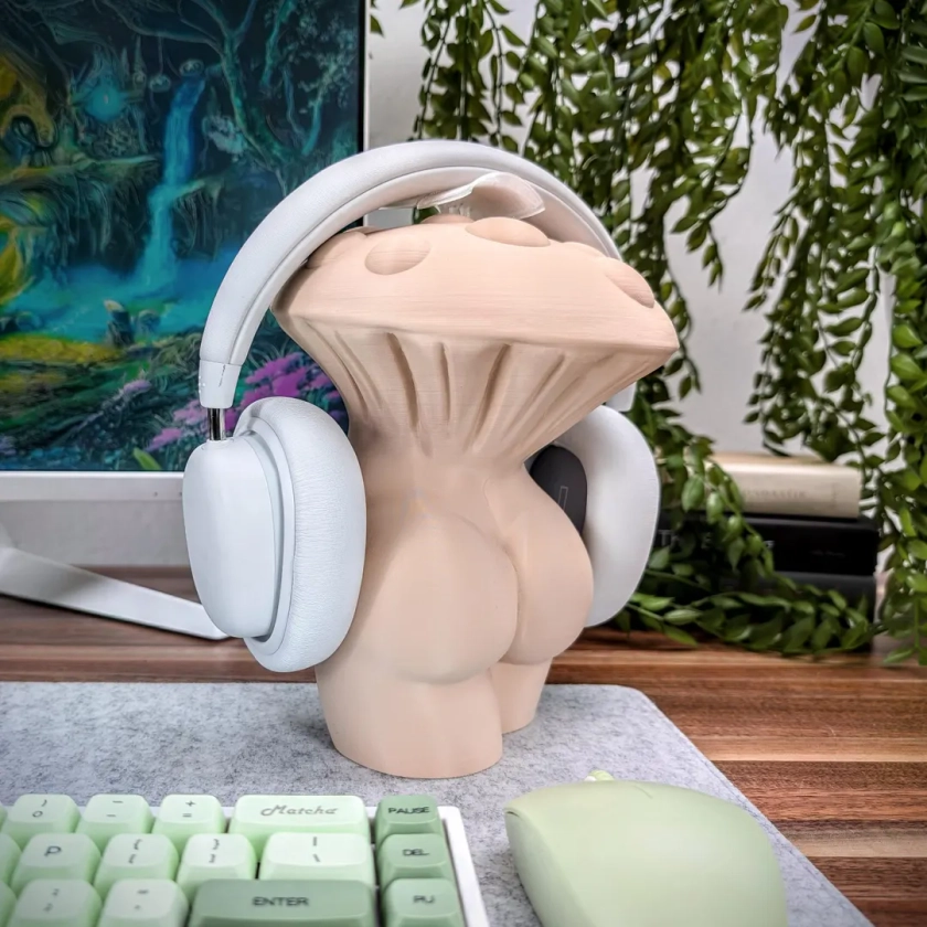 Mushroom Goddess Headphone Stand Mushroom Woman Gamer Girl Plus Size Girl Gaming Setup Cozy Gamer - Etsy UK