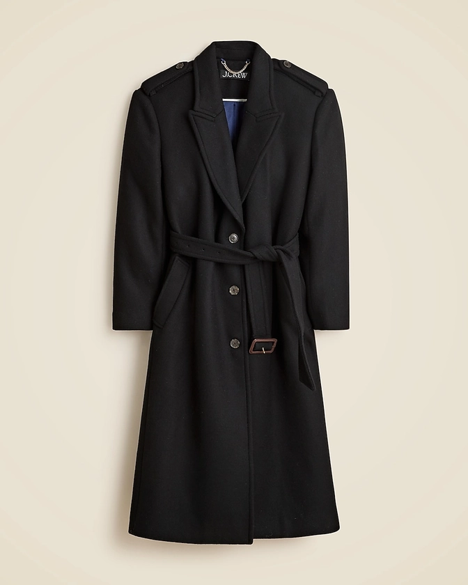 Wrap trench coat in Italian double-faced wool blend