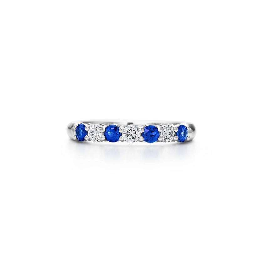 Tiffany ForeverBand Ring in Platinum with a Half-circle of Sapphires & Diamonds