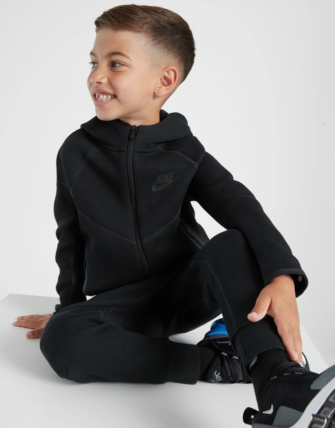 Black Nike Tech Fleece Full Zip Tracksuit Children | JD Sports UK 