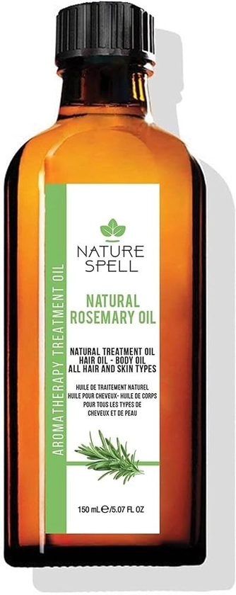 Nature Spell Rosemary Oil for Hair & Skin 150 ml – Rosemary Oil for Hair Growth – Treat Dry Damaged Hair to Target Hair Loss – Made in The UK