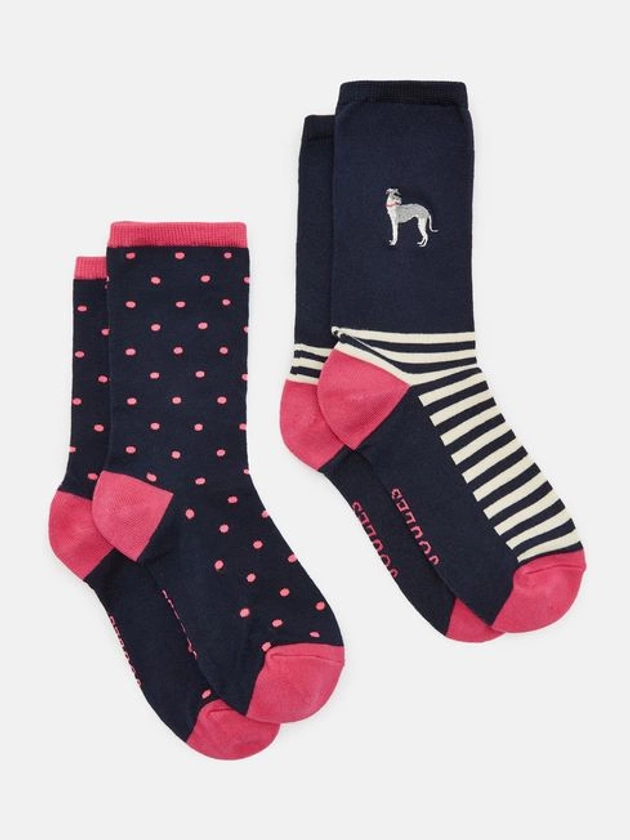 Women's Everyday Navy 2 Pack Socks (size 4-8)