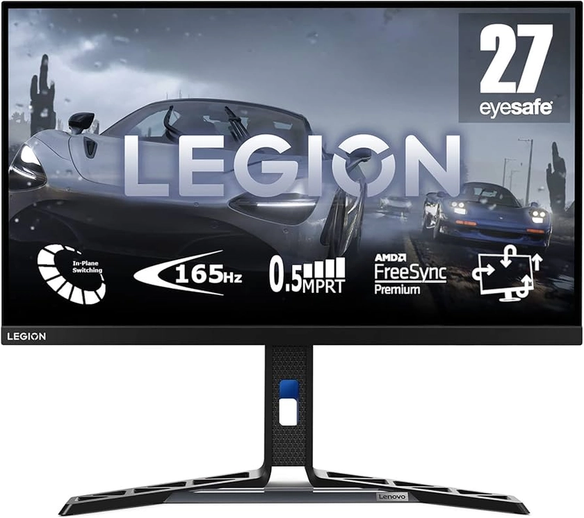 Lenovo Legion Y27-30 - Écran Gaming 27" EyeSafe (FHD, IPS, 180Hz, 0.5ms MPRT, HDMI+DP+USB, Câbles DP et USB-A vers B, FreeSync Premium, Haut-parleurs) Réglage en Inclinaison/Hauteur/Rotation/Pivot