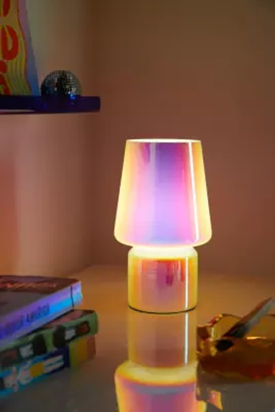 Petite lampe en verre irisé 