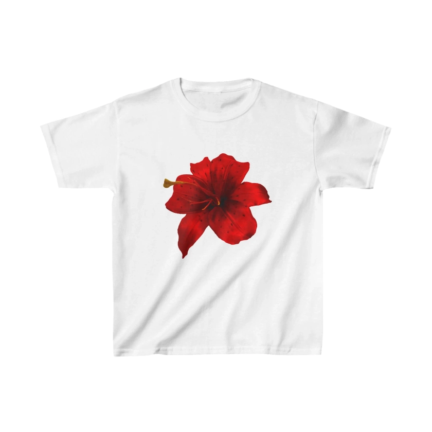 ''Burgundy Tiger Lily'' Baby Tee