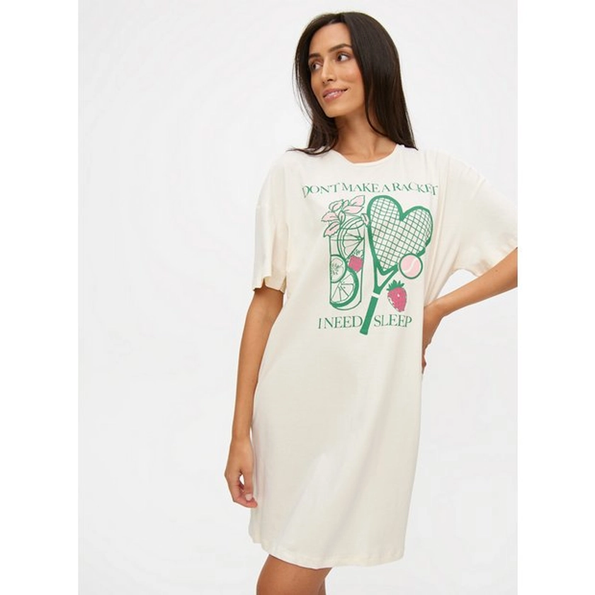 Buy White Tennis Print Nightdress XXL | Nightdresses | Tu