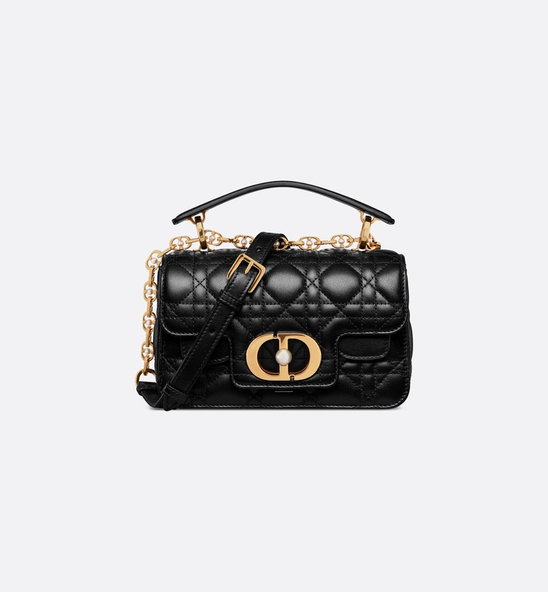 Mini Dior Jolie Top Handle Bag Black Cannage Calfskin | DIOR