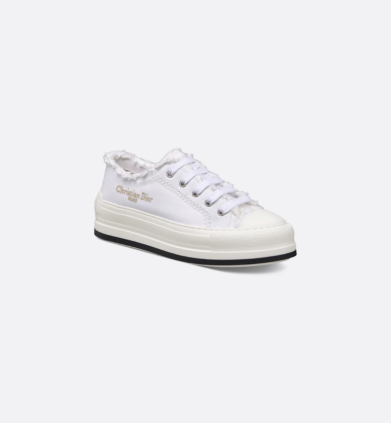 Dioriviera Walk'n'Dior Platform Sneaker White Fringed and Embroidered Cotton Canvas | DIOR