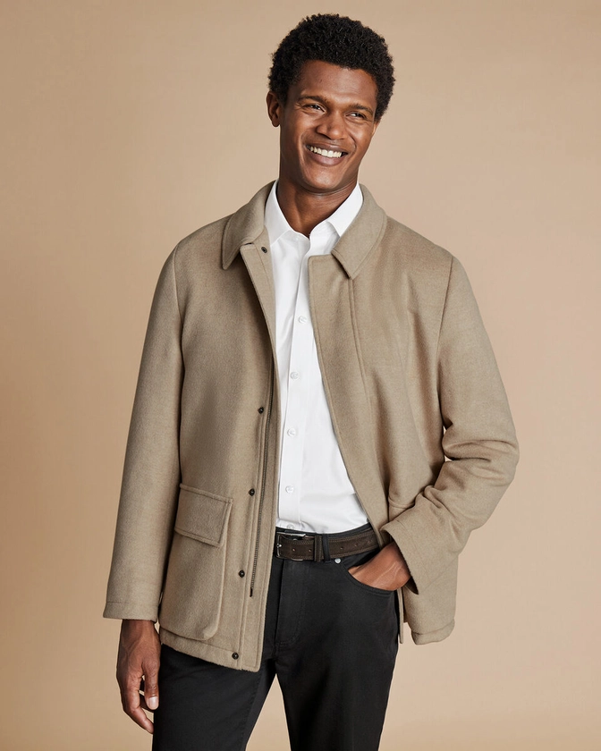 Wool City Coat - Stone | Charles Tyrwhitt