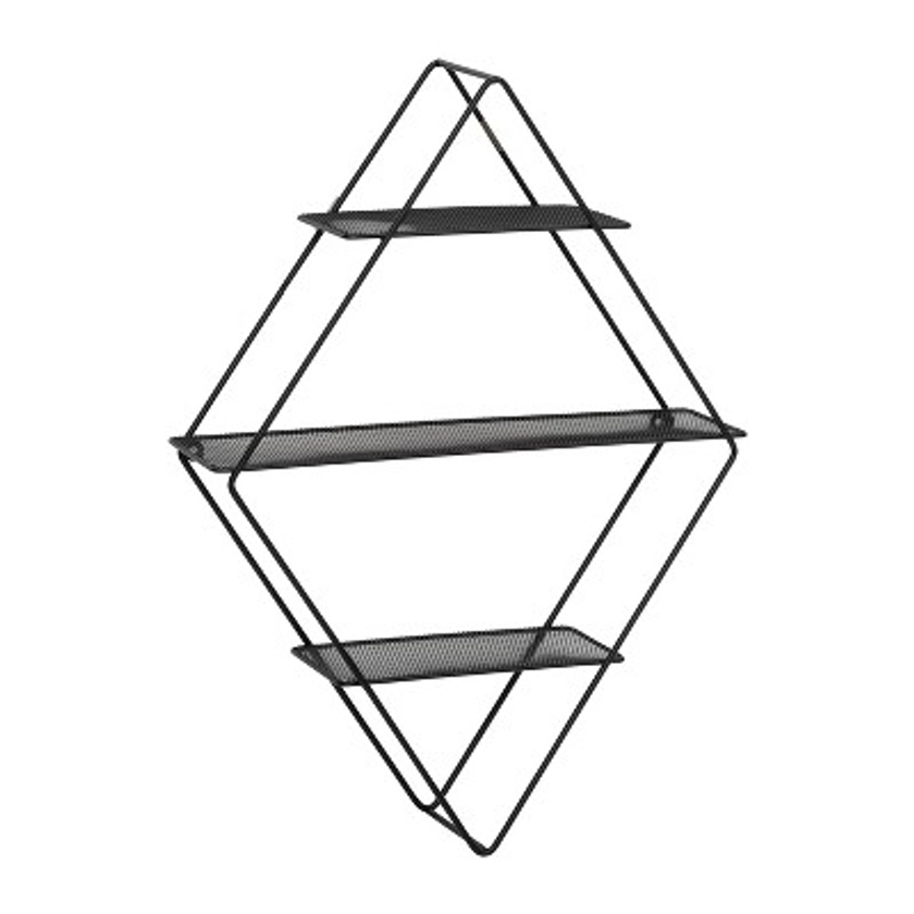 Honey-Can-Do Rhombus Metal Wall Shelf Black
