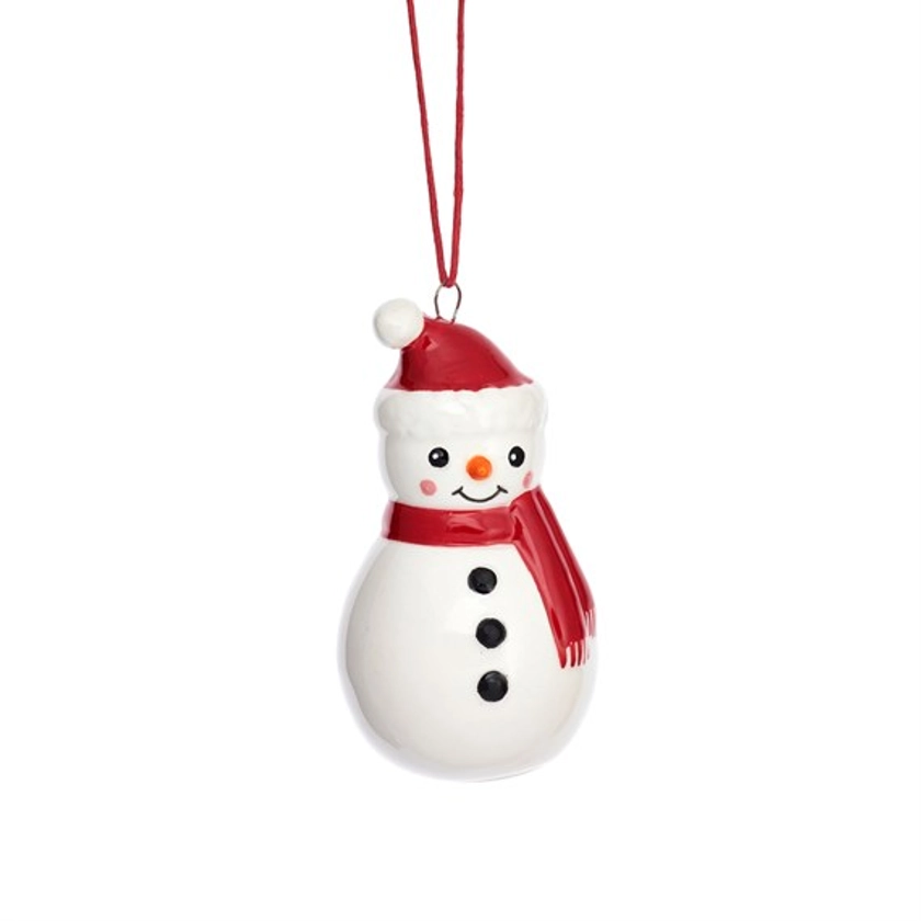 Snowman Shaped Ceramic Hanging Decoration