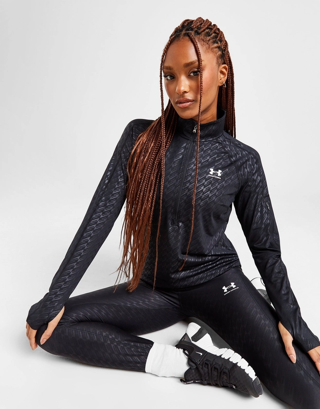 Under Armour Haut Zippé Imprimé Emboss Femme Noir- JD Sports France 