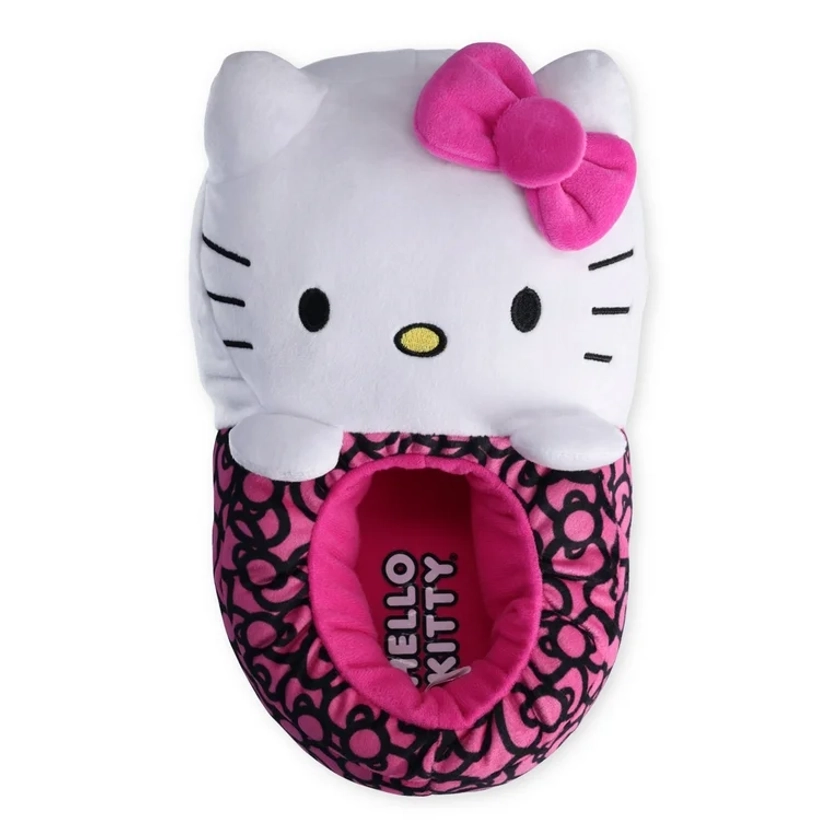 Hello Kitty Women's 3D Character Plush Velour Slippers - Walmart.com
