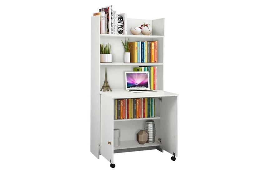 Multifunctional Computer Desk Bookshelf Wooden Storage Organiser Modern Furniture