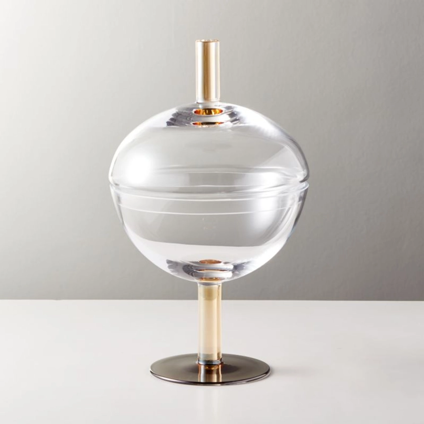 Gianna Modern Glass Candy Dish with Lid + Reviews | CB2 Canada