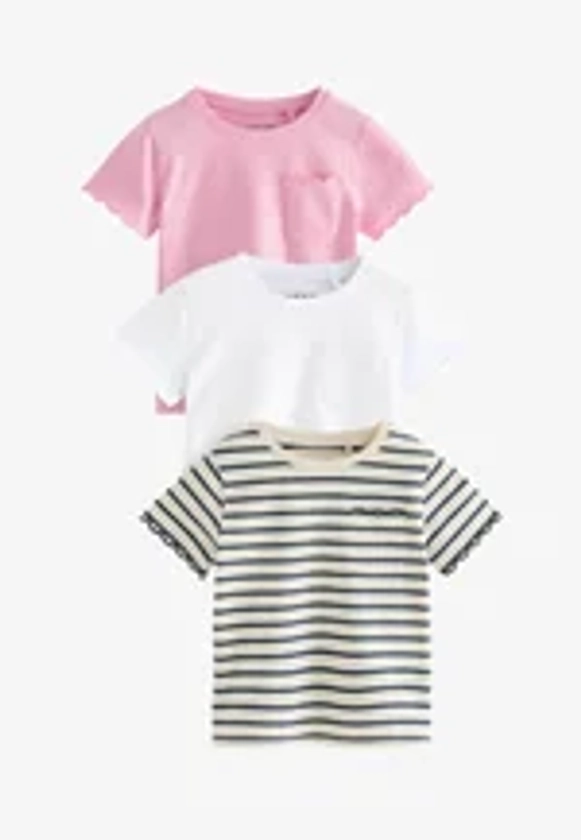 SHORT SLEEVE SCALLOP 3 PACK - REGULAR FIT - T-shirt imprimé - pink